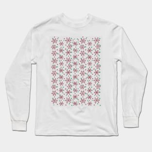 Snowflakes Pattern - Silver Grey Long Sleeve T-Shirt